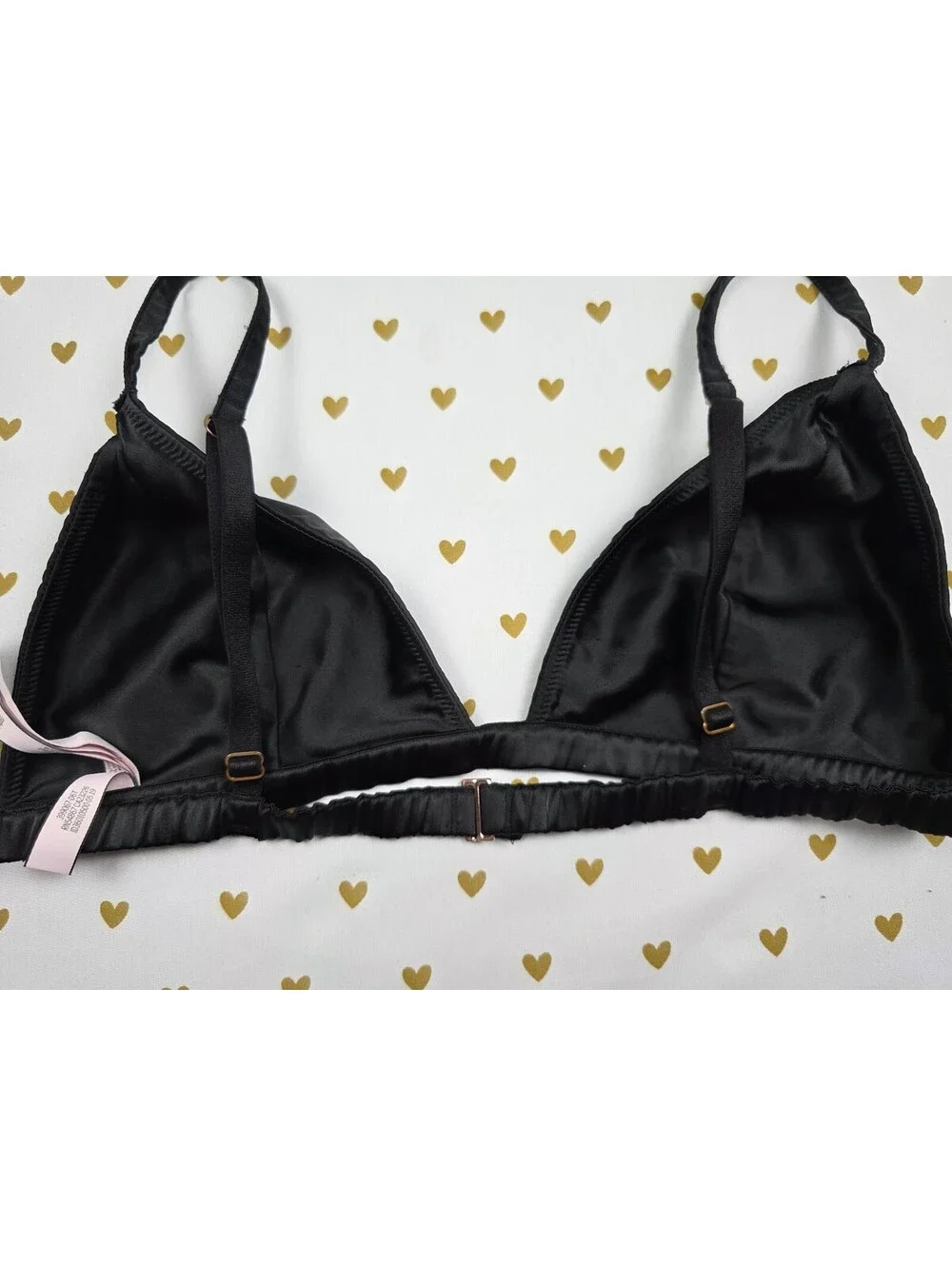 Victorias Secret Black Satin Sexy Large Black Bralette Bra Top Tank